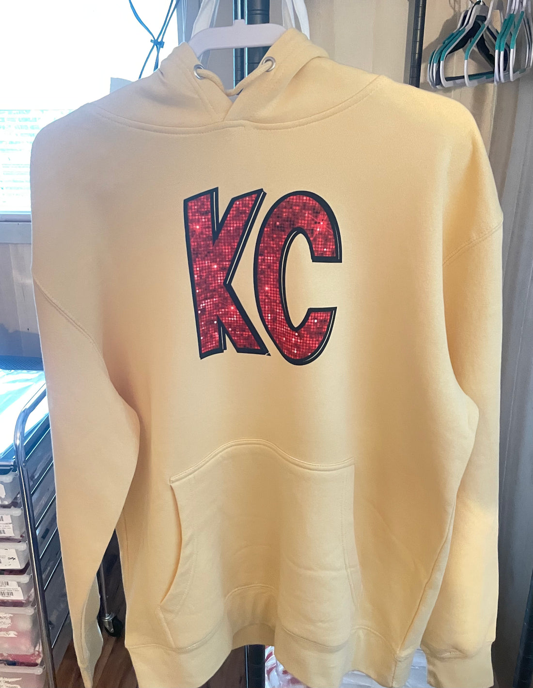 KC Faux Glitter Hoodie( READY TO SHIP)